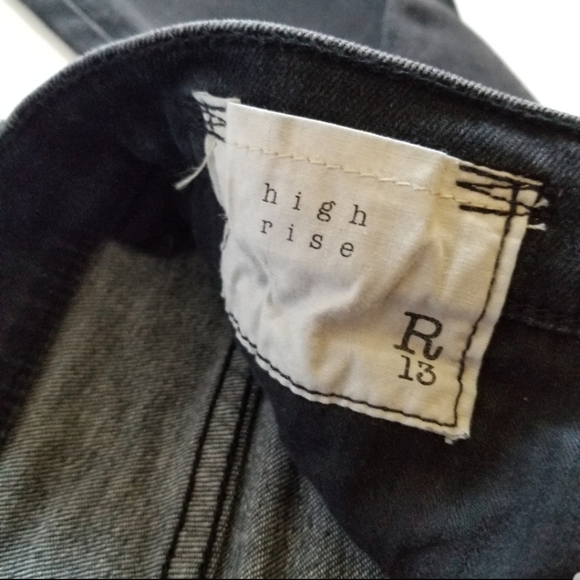 R13 High Rise Skinny Jeans Size 27 Faded Black - Picture 6 of 8